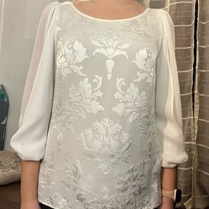 White House Black Market formal white blouse